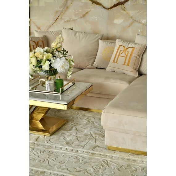 Exclusive carpet for the dining room and living room, classic, gray, beige ORNAMENT