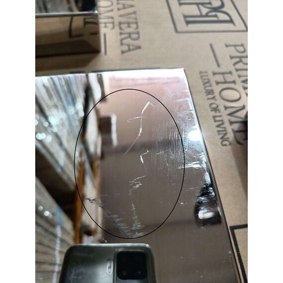 Exclusive modern glamor table for the dining room, white glass, steel top, silver MARCELLO 180cm OUTLET