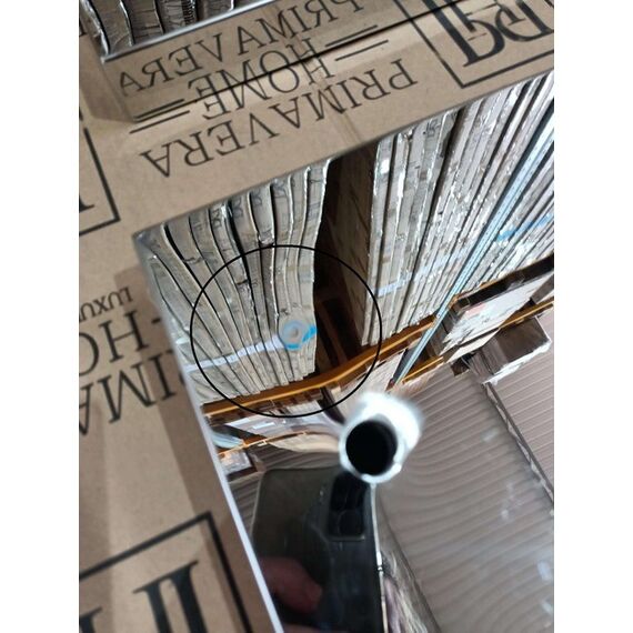 Exclusive modern glamor table for the dining room, white glass, steel top, silver MARCELLO 180cm OUTLET