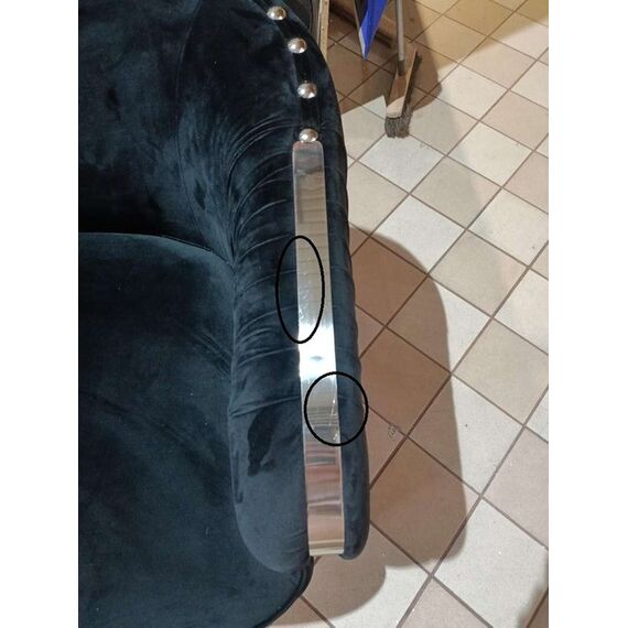 MADONNA modern silver black Stylish glamour New York-style upholstered sofa OUTLET