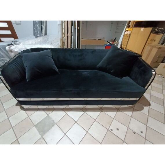 MADONNA modern silver black Stylish glamour New York-style upholstered sofa OUTLET