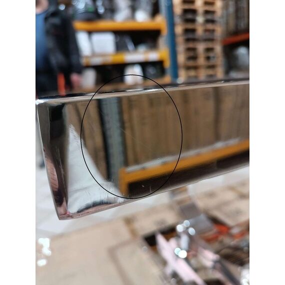 Stół glamour nowoczesny, ekskluzywny do jadalni biały szklany blat stalowy srebrny MARCELLO OUTLET 220cm