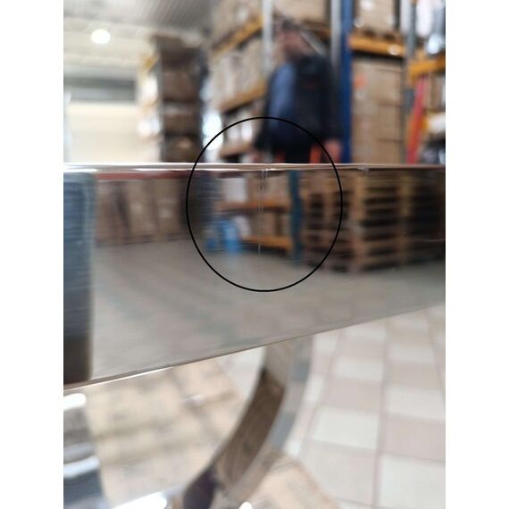 Stół glamour nowoczesny, ekskluzywny do jadalni biały szklany blat stalowy srebrny MARCELLO OUTLET 220cm