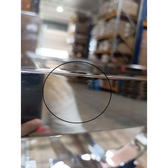 Stół glamour nowoczesny, ekskluzywny do jadalni biały szklany blat stalowy srebrny MARCELLO OUTLET 220cm