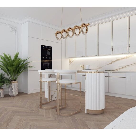 Hoker glamour nowoczesny tapicerowany do jadalni, barku, wyspy złoty beżowy MARCO