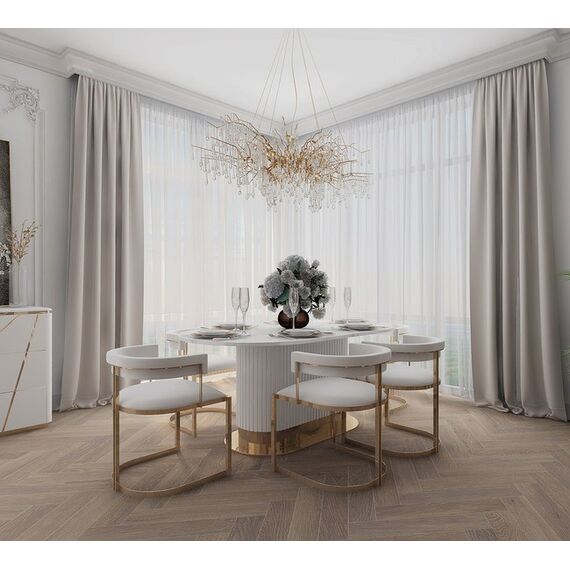 Glamor chest of drawers varnished, modern, designer, white and gold AVENUE 120cm