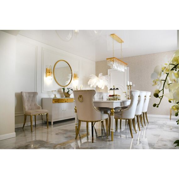 Komoda glamour luksusowa, drewniana, do salonu, do sypialni, drewniana, lakierowana złota designerska VENICE