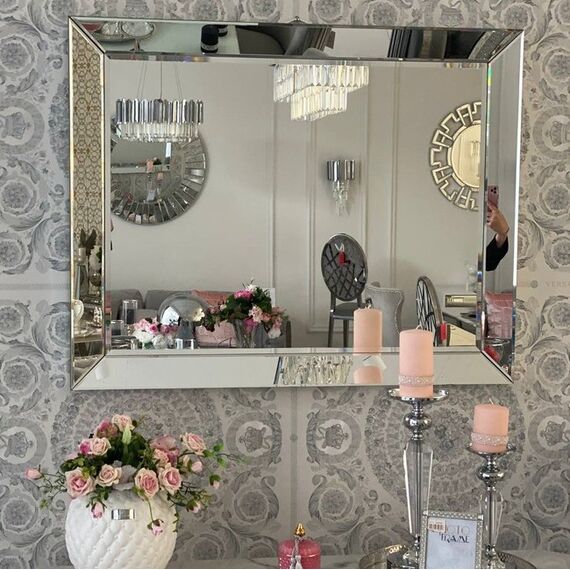 Decorative mirror in New York glamor style MIRROR IN A MIRROR FRAME OUTLET