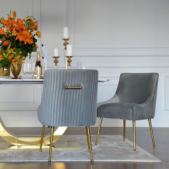 PALOMA Gold Dining Chair Gray