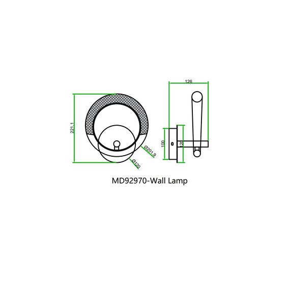 Gold, round crystal, glamor, modern wall lamp, ROUND wall lamp