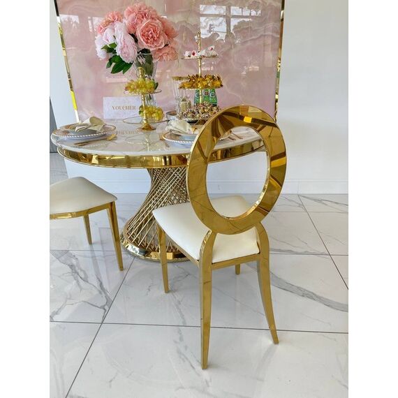 Exclusive chair for wedding hall, for wedding gold white glamour, comfortable, banquet chair RING