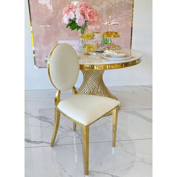 Exclusive chair for wedding hall, for wedding gold white glamour, comfortable, banquet chair RING