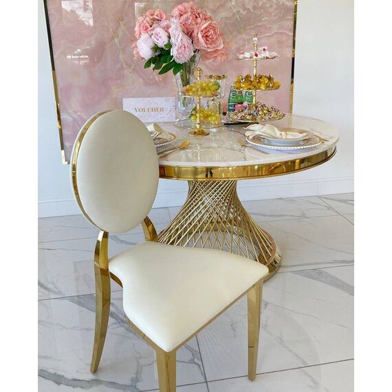 Exclusive chair for wedding hall, for wedding gold white glamour, comfortable, banquet chair RING