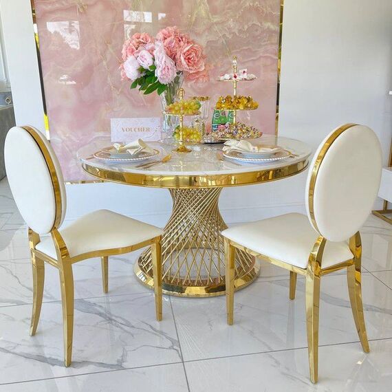 Exclusive chair for wedding hall, for wedding gold white glamour, comfortable, banquet chair RING