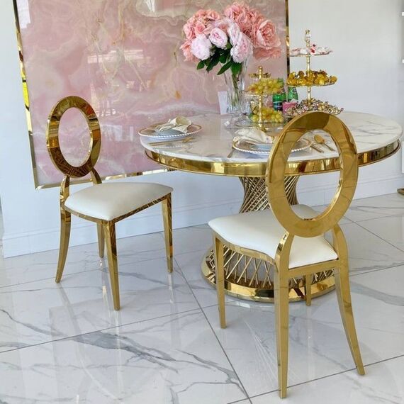 Exclusive chair for wedding hall, for wedding gold white glamour, comfortable, banquet chair RING