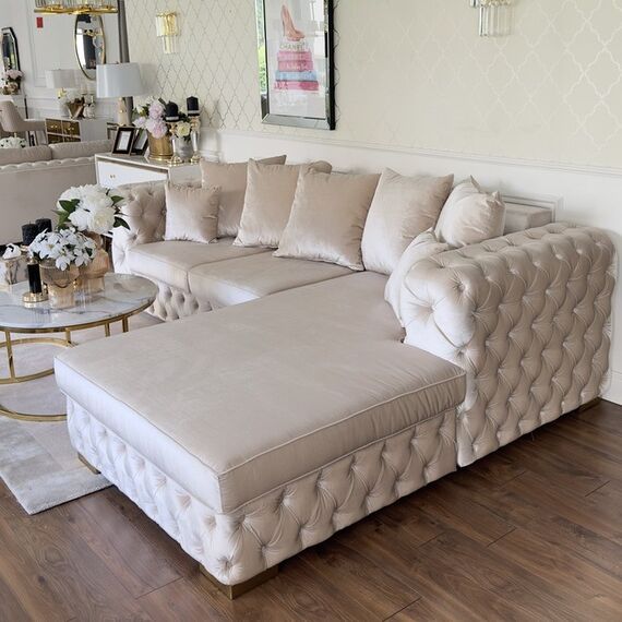 Milano Quilted modern glamour stylish corner chesterfield