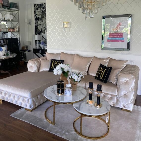 Milano Quilted modern glamour stylish corner chesterfield