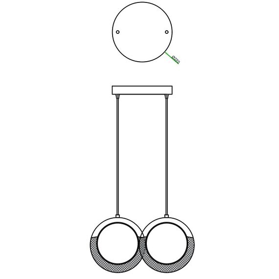 Crystal chandelier, glamor pendant lamp, gold, round, designer, exclusive, double, above the island ROUND DOUBLE