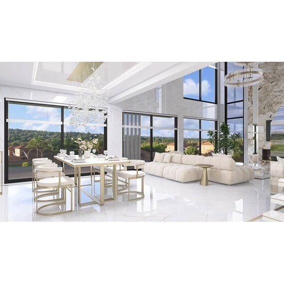 Designer glamor chair, gold, boucle, for the dining room, modern, half-round, for the dressing table, steel MARCO