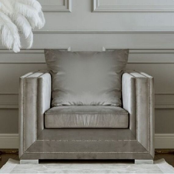 Glamour armchair upholstered modern NERO