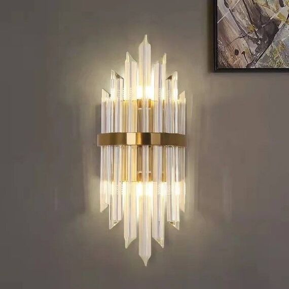 Crystal, gold, glamor wall lamp, designer wall lamp LUCY