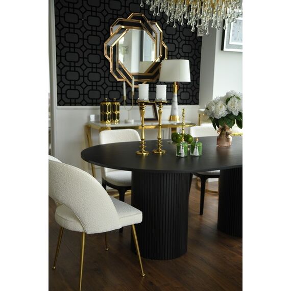 Glamorous dining table, extendable, art deco, wooden, varnished, designer OVALE