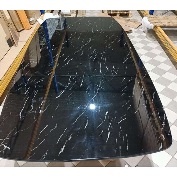 Exclusive glamor table for the dining room, modern, designer, black top, silver ART DECO OUTLET 240cm