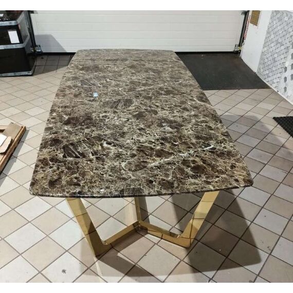 Glamor Dining Table Exclusive, Steel, Gold, brown Top 220 cm KENT OUTLET