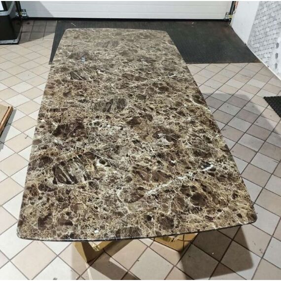 Glamor Dining Table Exclusive, Steel, Gold, brown Top 220 cm KENT OUTLET