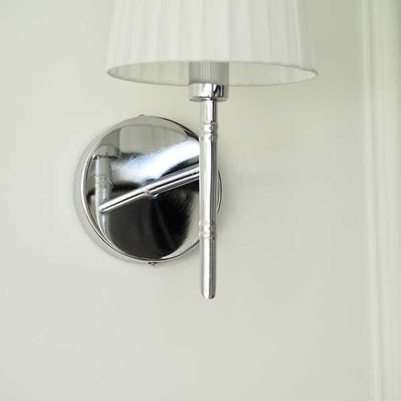 New York classic wall lamp with white shade wall lamp for living room, bedroom bathroom, silver ANGELO K OUTLET