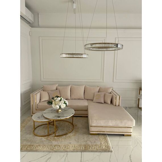 Żyrandol kryształowy złoty nowoczesny, ring, lampa wisząca glamour ECLIPSE