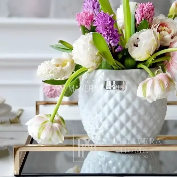 Ceramic pot Rosabelle Flower Lene Bjerre white