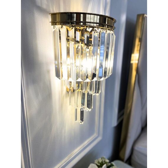 Crystal, gold, glamor wall lamp, DIAMOND wall lamp