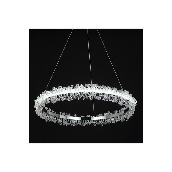 Glamorous crystal LED ceiling lamp round, ring, chandelier, modern silver BRINA OUTLET