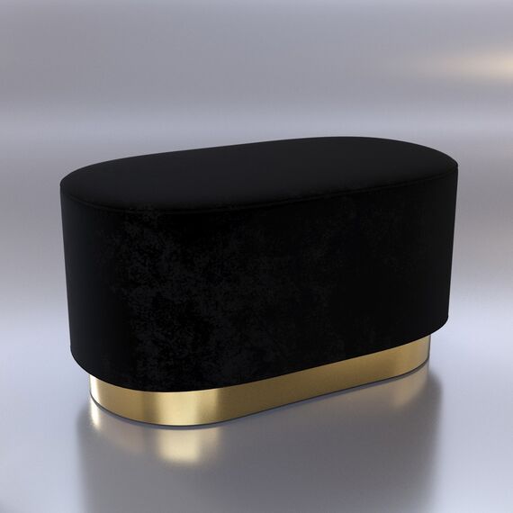 Oval pouffe, black and gold, LOLA