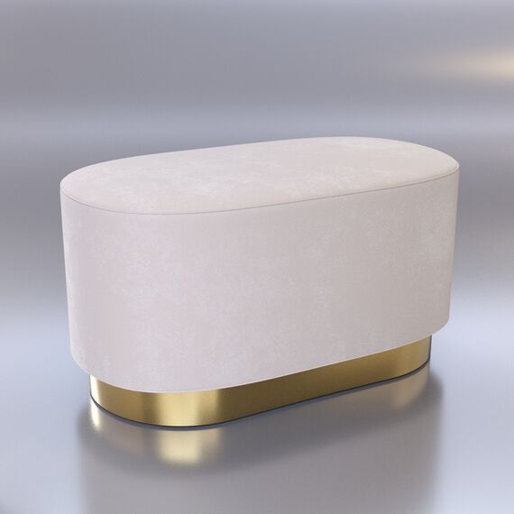 Round beige gold pouffe LOLA