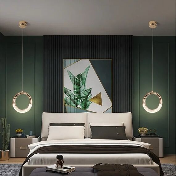 Crystal chandelier, glamor pendant lamp, gold, round, designer, exclusive, single, above the island ROUND SINGLE