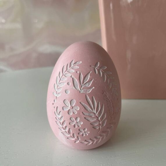 Dekoracja na stół, wielkanocne JAJKO pisanka różowe