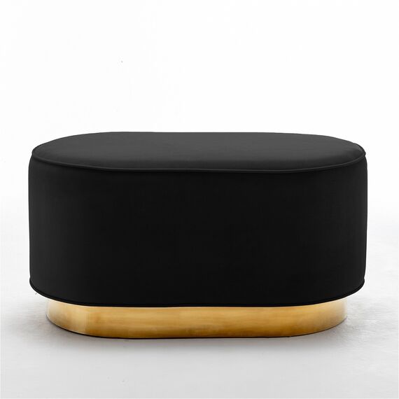Oval pouffe, black and gold, LOLA