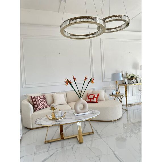 Żyrandol kryształowy złoty nowoczesny, ring, lampa wisząca glamour ECLIPSE