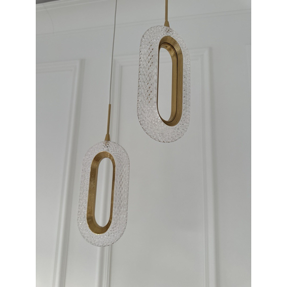 Modern chandelier, glamor pendant lamp, gold, designer, exclusive, single VALO SINGLE