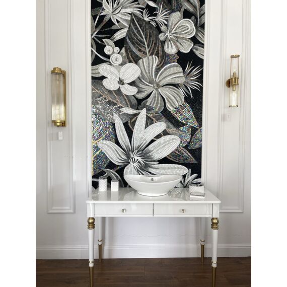 Konsola glamour, łazienkowa z umywalką, nowojorska, wysoki połysk, luksusowa, stylowa Queen