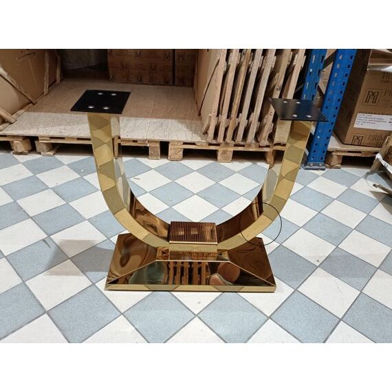 Konsola glamour w stylu nowoczesnym, z białym marmurowym blatem, złota ART DECO OUTLET