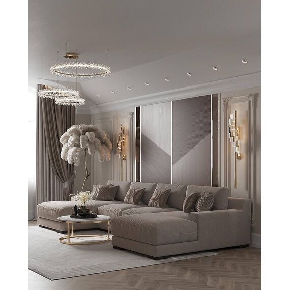 Glamorous, modern, modular, corner sofa for the living room, Italian style FIGARO