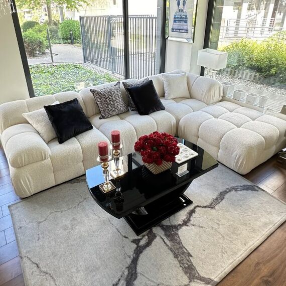 Glamor sofa, modern, modular, corner, for the living room, designer corner sofa boucle NICEA