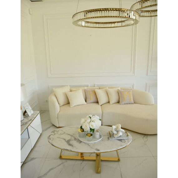 Glamorous gold, modern, oval coffee table 130cm NORMAN