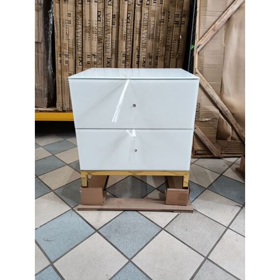 Mirror bedside cabinet with gold base for Franco Gold glamour bedroom [OUTLET] OUTLET