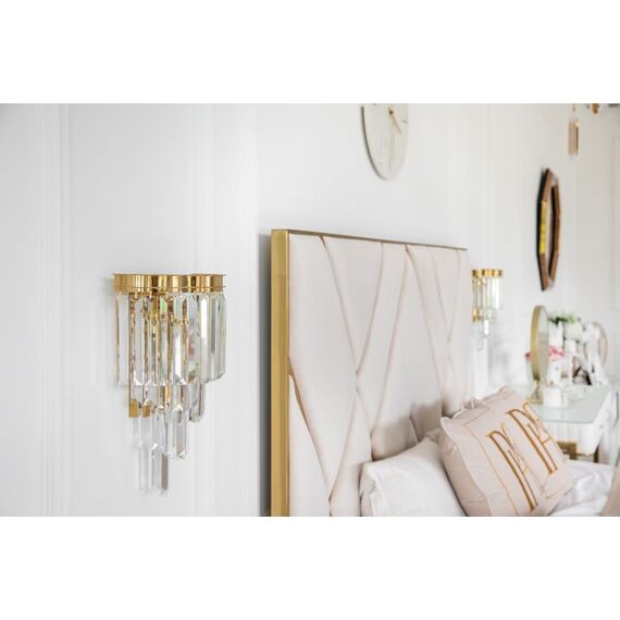 Crystal, gold, glamor wall lamp, DIAMOND wall lamp
