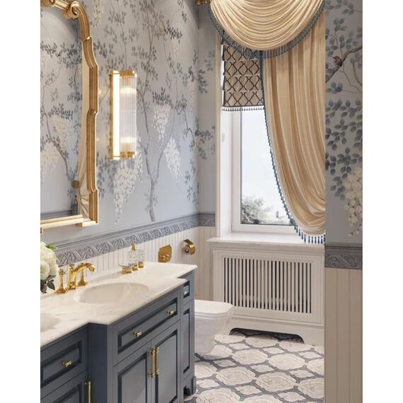 Crystal, gold, glamor, oblong wall lamp, designer wall lamp SOFIA