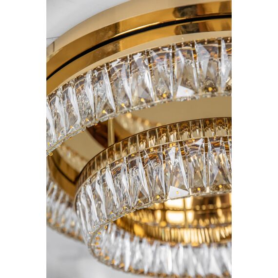 Crystal, gold, designer, exclusive ceiling lamp in a modern style, round, ring, ceiling lamp BELLINI